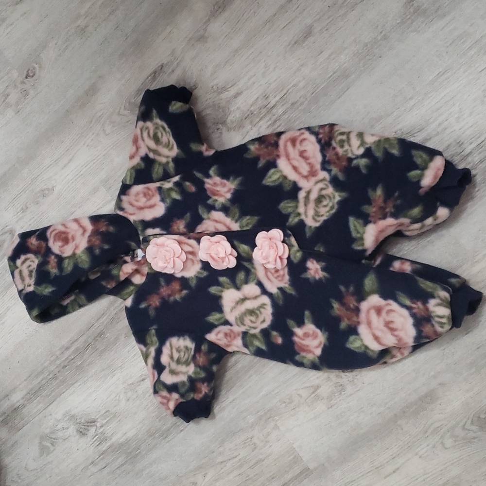 One piece floral zip up